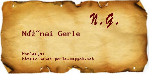 Nánai Gerle névjegykártya